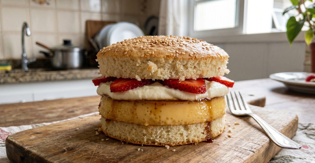 bolo burguer de pudim